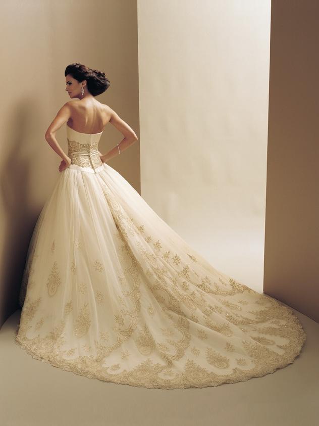 A bride in a stunning designer wedding dress