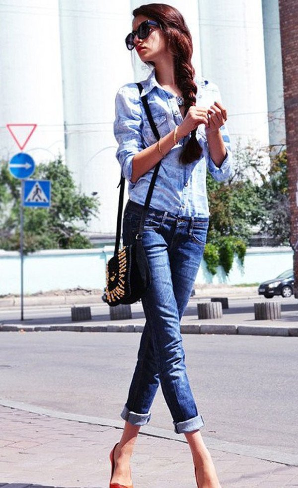 jeans shirt style for ladies