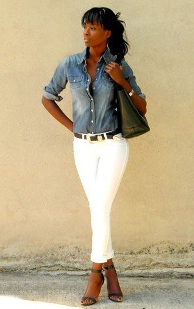 women's denim shirt with snaps
