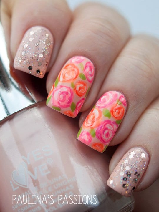 25 Amazing Flower Nail Art Design Ideas