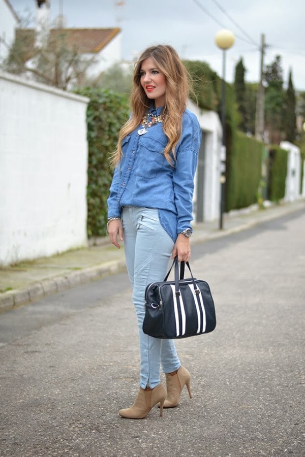 23 Casual And Stylish Street Style With Denim Shirts