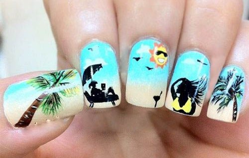 Creative Palm Tree Nail Designs