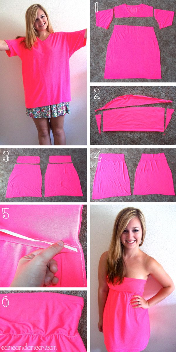 How To Make a Beautiful Dress From Simple T- Shirt - ALL FOR FASHION DESIGN