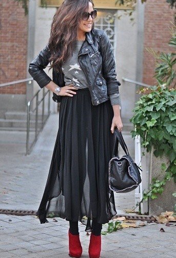 How To Wear Maxi Skirt During Fall