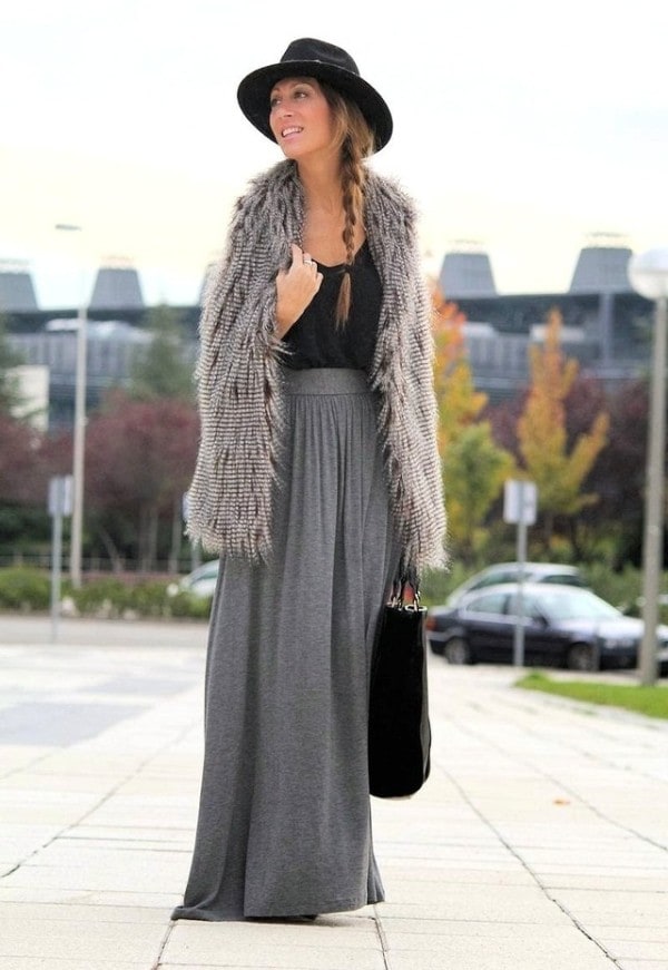 How To Wear Maxi Skirt During Fall