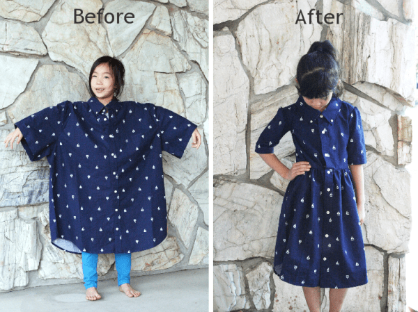 Repurpose Men’s Shirt Into Toddler Dress