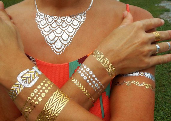 True Summer Hit   Amazing, Jewelry Inspired Metallic Temporary Tattoos