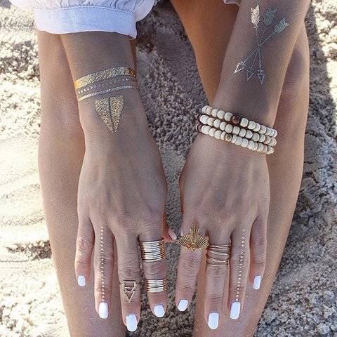 True Summer Hit   Amazing, Jewelry Inspired Metallic Temporary Tattoos