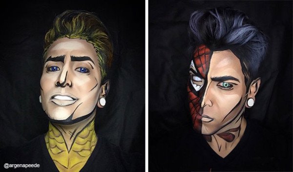 Creative Makeup Artist Turns Himself Into Superheroes Using Just Makeup