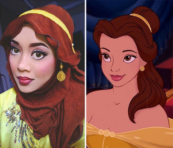 This Creative Woman From Malaysia Using a Hijab And Makeup Transforms Into Disney Characters The Results Are Mind Blowing