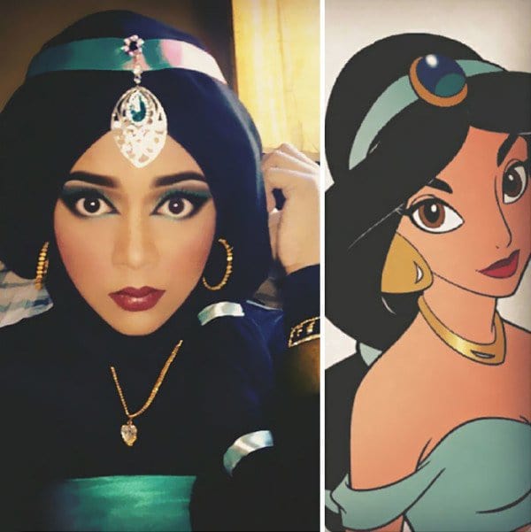 This Creative Woman From Malaysia Using a Hijab And Makeup Transforms Into Disney Characters The Results Are Mind Blowing