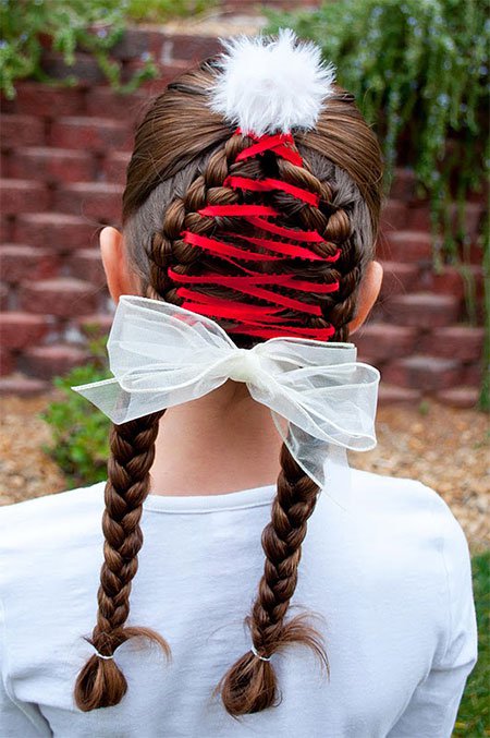 Christmas Hairstyles For The Little Princesses, Easy to Be Copied.