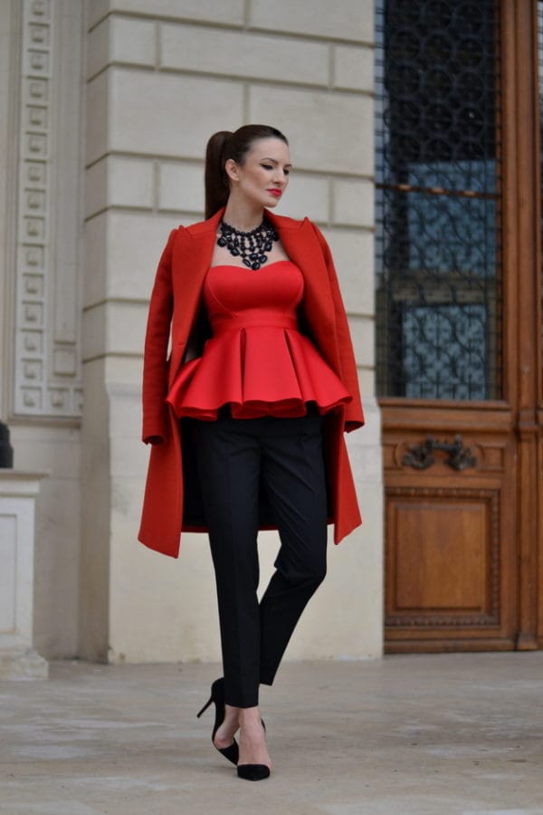 Romantic Red Colored Outfit,For The Valentine’s Day