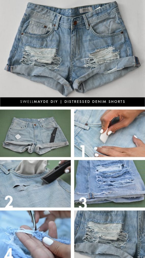 Easy DIY Tutorials To Transform Your Old Denim Shorts Into Modern Piece ...