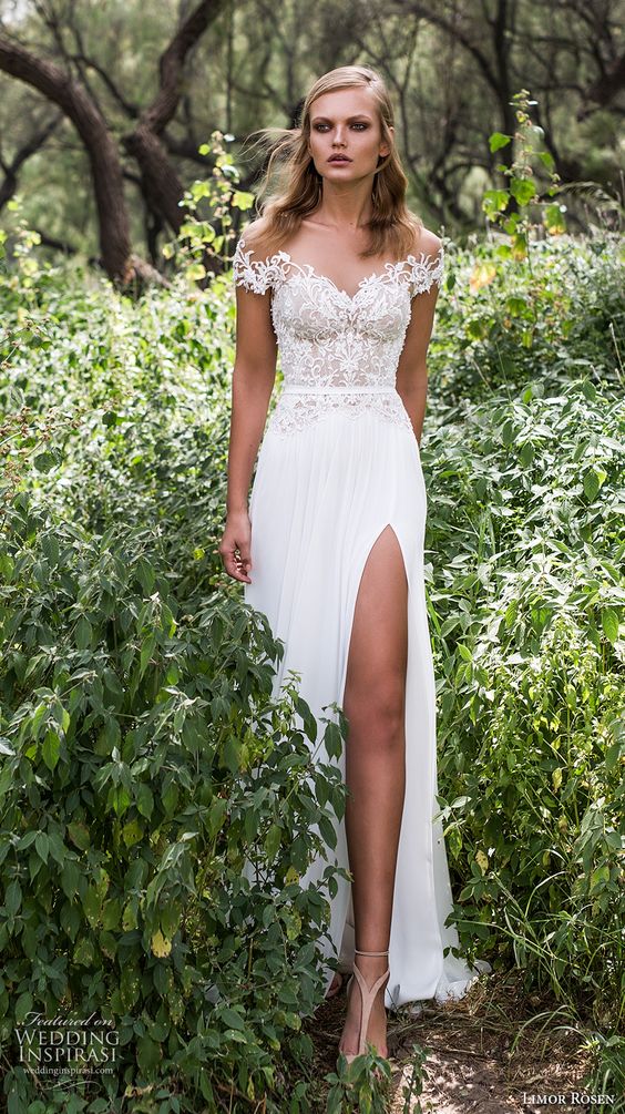 High slit wedding dress  the point where the fantasy coincides with reality