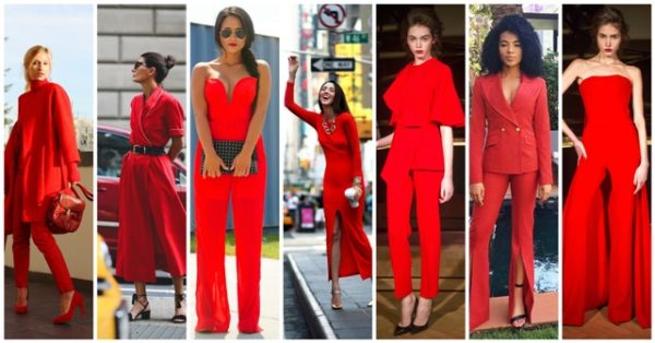 all red outfits