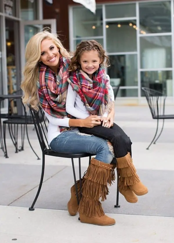 mom and daughter matching outfits winter