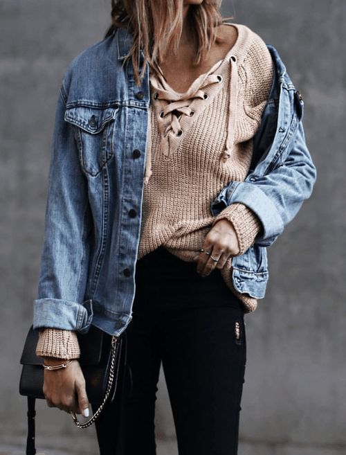 How To Wear Your Denim Jacket When The Temperatures Are Still Low
