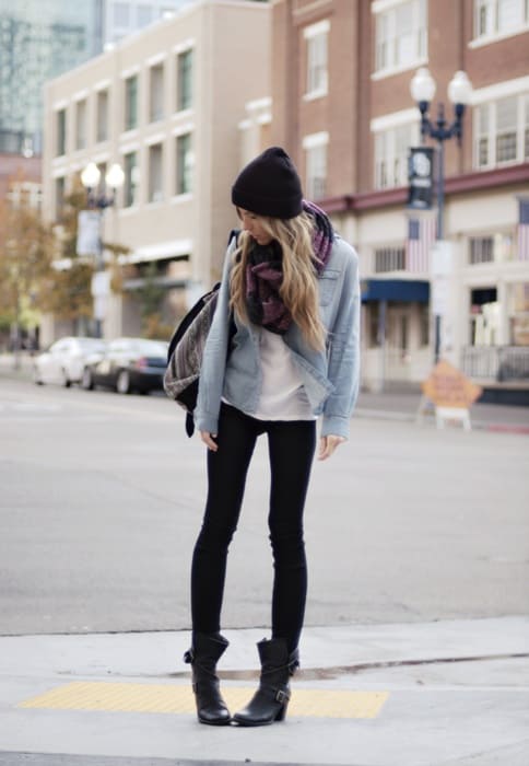 How To Wear Your Denim Jacket When The Temperatures Are Still Low