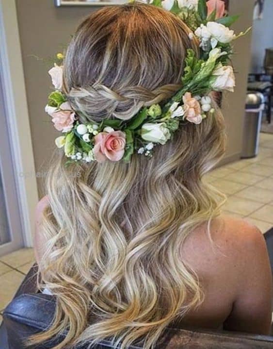 Stunning Spring Wedding Hairstyles With Floral Details