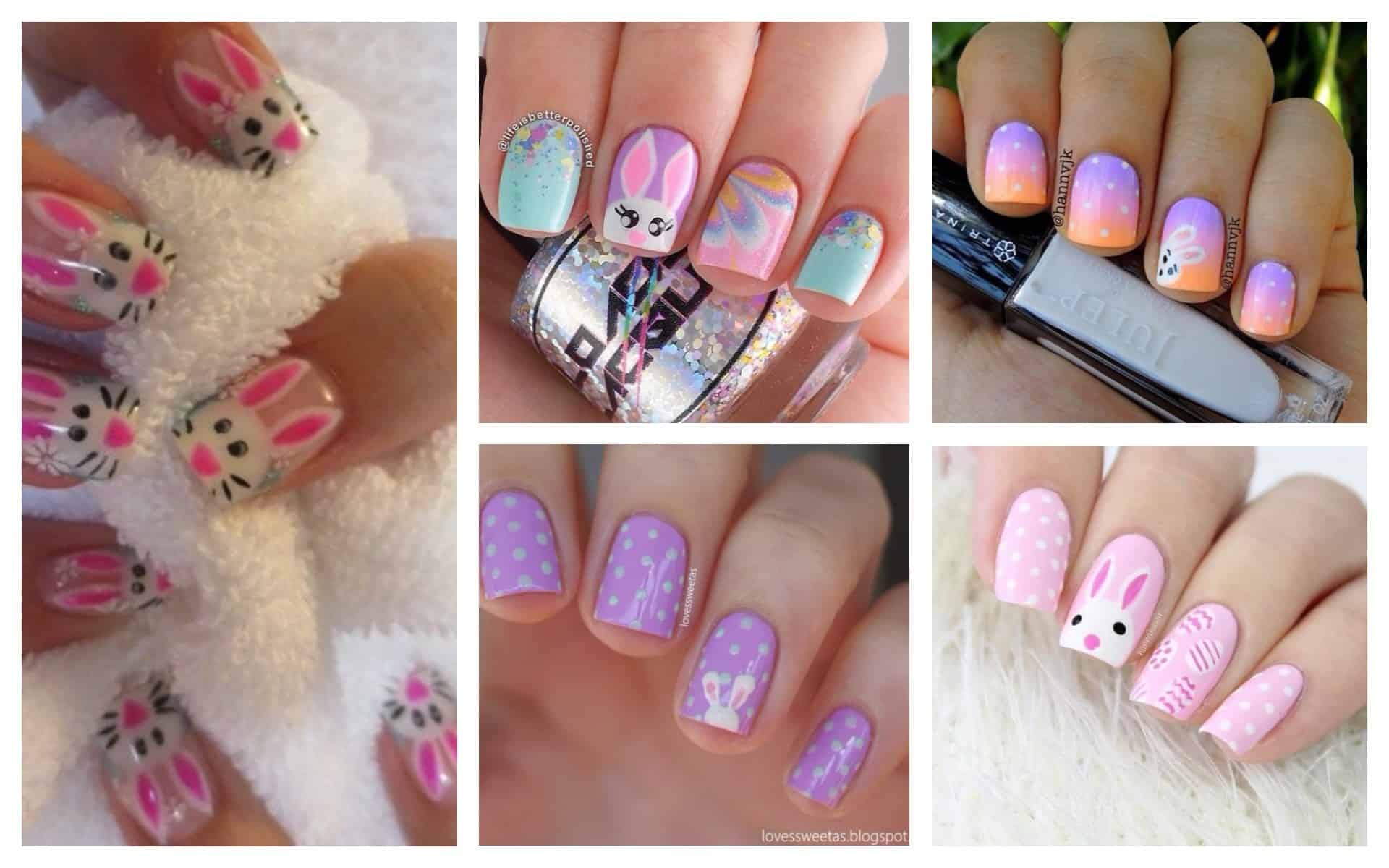 2. Glitter Bunny Nail Design - wide 5