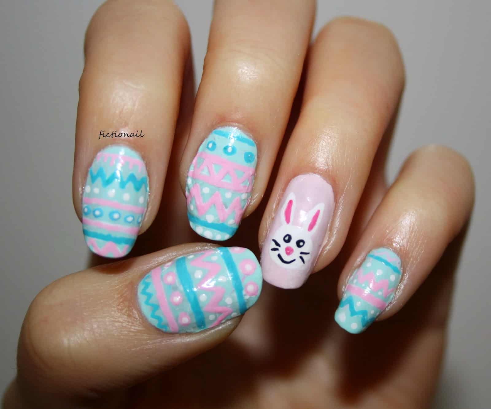 9. Watercolor Easter Bunny Nail Design - wide 7