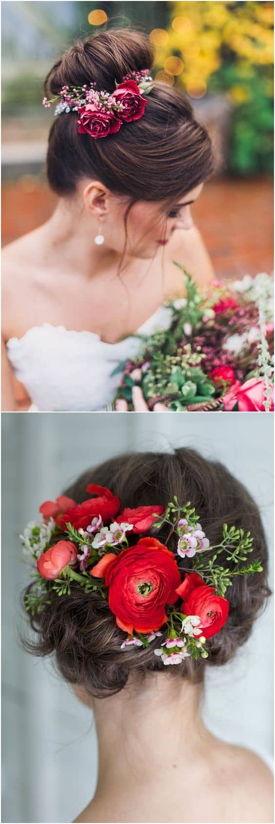 Stunning Spring Wedding Hairstyles With Floral Details