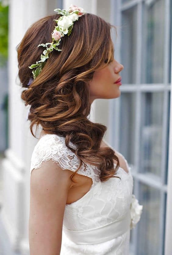 Stunning Spring Wedding Hairstyles With Floral Details