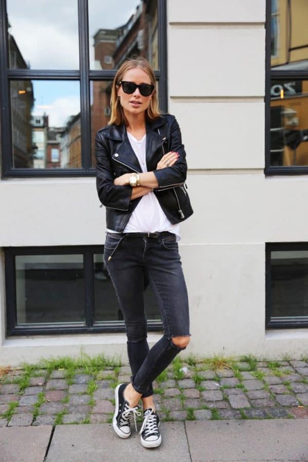 How To Style Your Black Leather Jacket This Spring