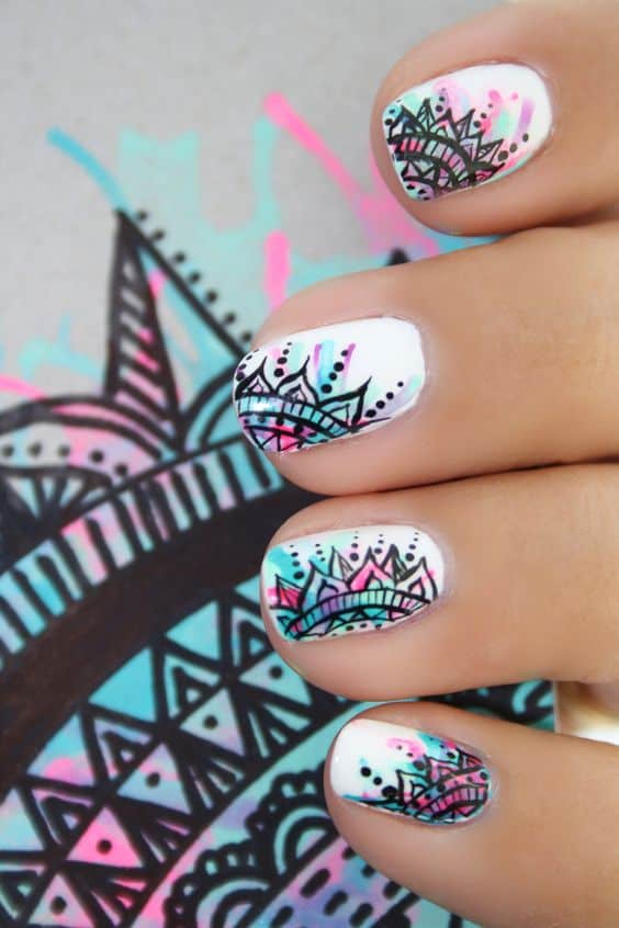 The Calming Beauty Of Mandala Nails