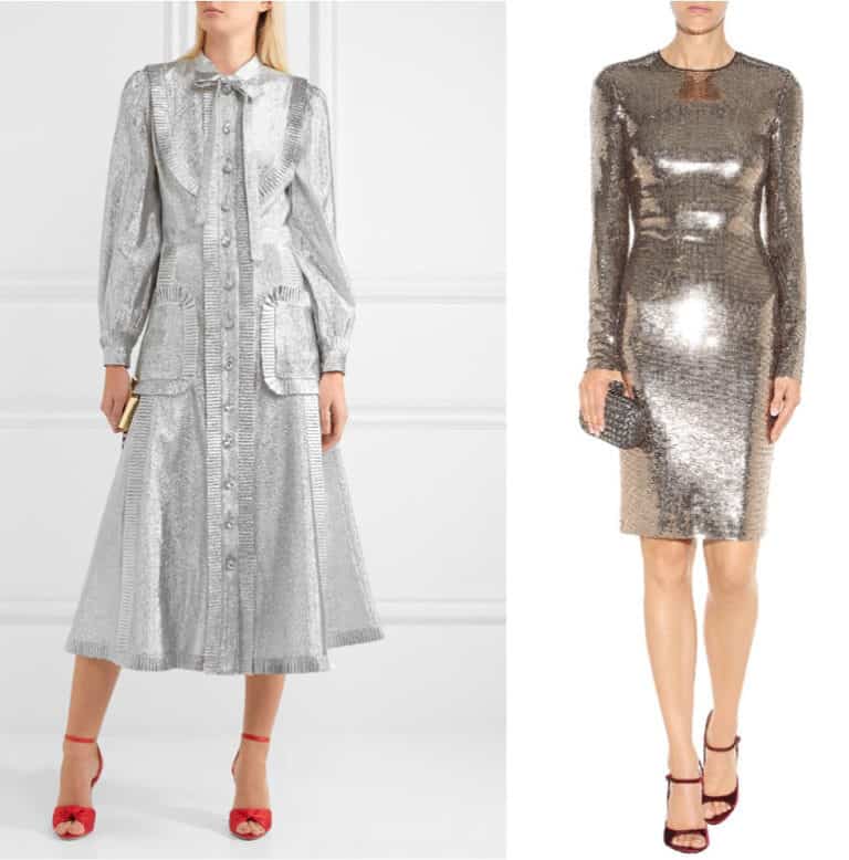 shoes to wear with silver gown