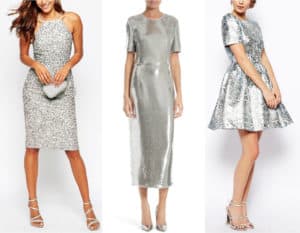 shoes to wear with silver gown