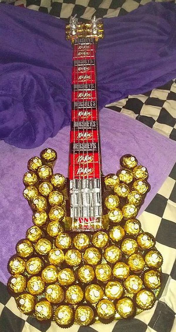 him diy presents creative valentine valentines chocolate sweet gifts lover guitar