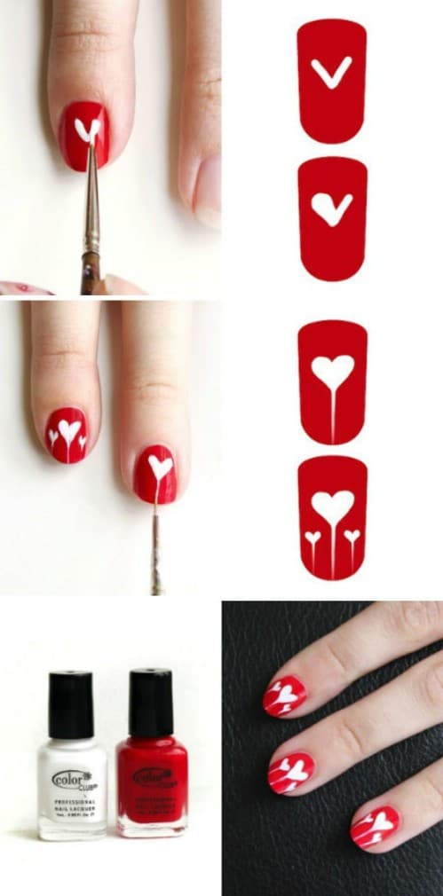 DIY Step By Step Valentines Nails Art Tutorials You Will Simply Adore