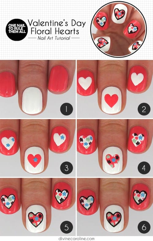 DIY Step By Step Valentines Nails Art Tutorials You Will Simply Adore