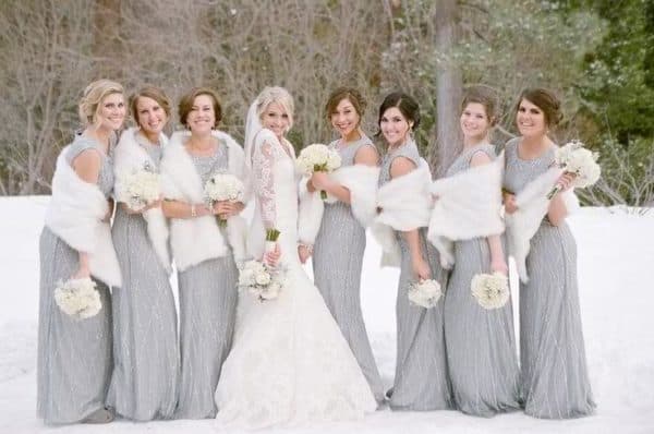 The Best Bridesmaid Dress Choice For A Winter Wedding