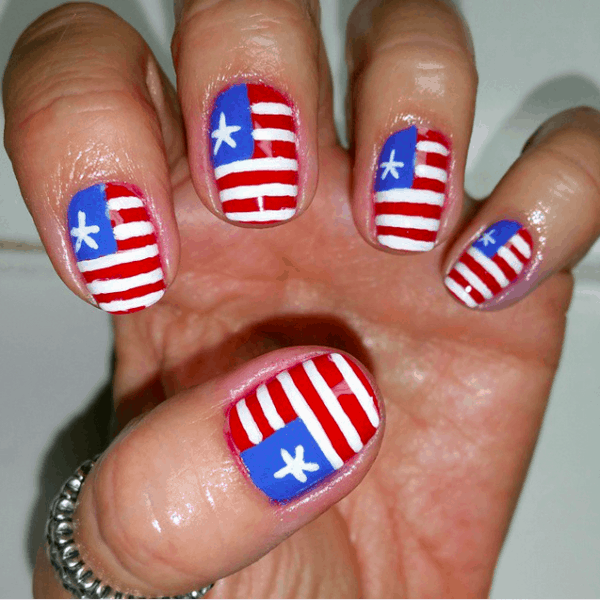 Patriotic Nails Art Designs In The Sign Of Independent Day To Try This 4 Of July