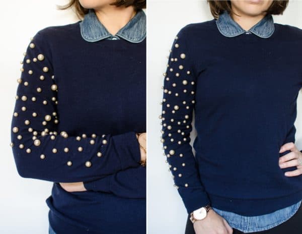 Pretty DIY Pearls Embellished Clothes That Are Easy To Make