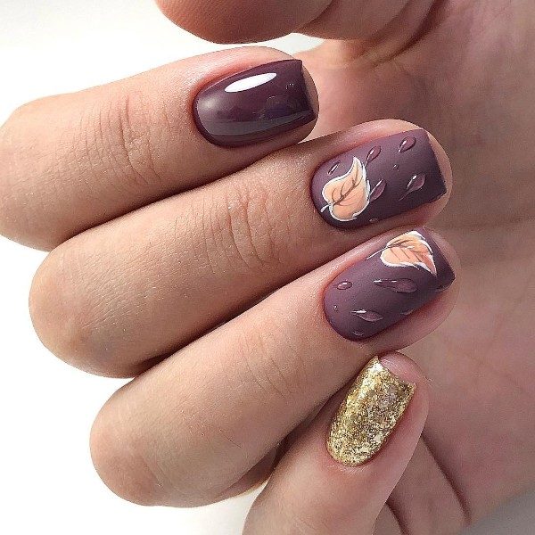 Eye Catching Leafy Fall Nails That Will Make You Fall In Love With Fall