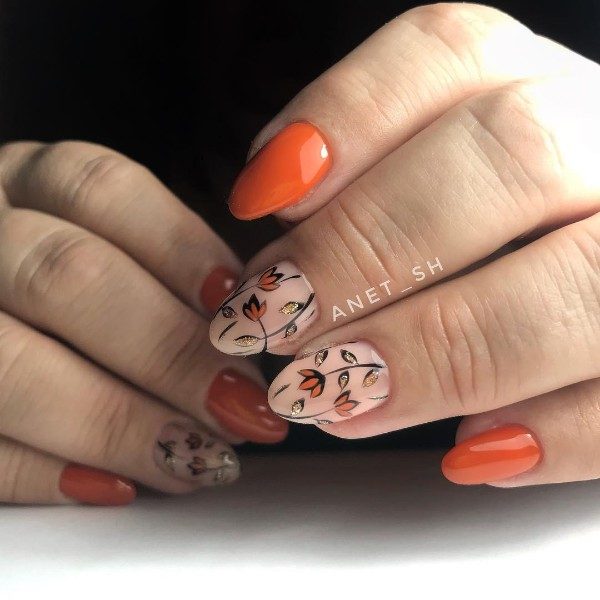 Eye Catching Leafy Fall Nails That Will Make You Fall In Love With Fall