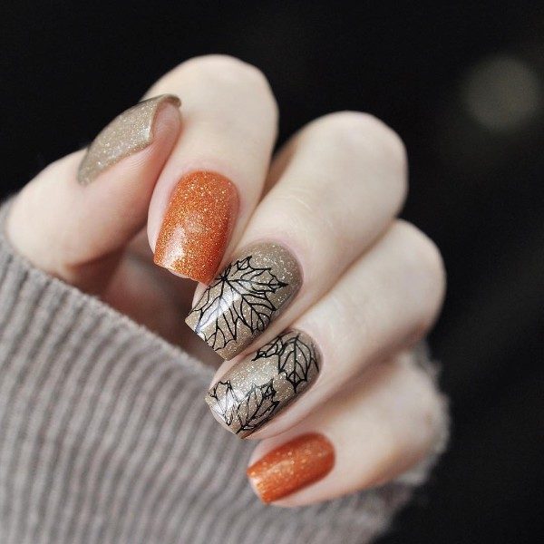 Eye Catching Leafy Fall Nails That Will Make You Fall In Love With Fall