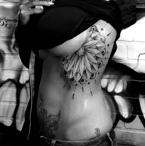 Eastern Floral Tattoo Under Breast  Best Tattoo Ideas Gallery