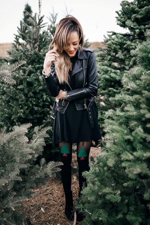 Pretty Fall Outfits With Patterned Tights That Will Make You Look Fancy