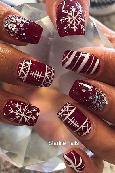 Snowflake Nails Designs That You Should Do This Winter