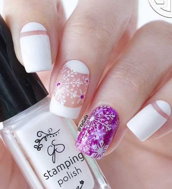 Snowflake Nails Designs That You Should Do This Winter