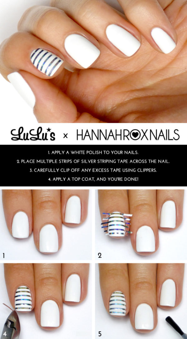 Interesting Tape Nails Tutorials That Are Easy To Recreate
