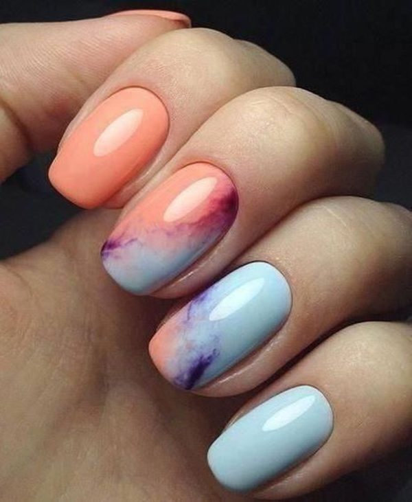 Sweet Watercolor Nails Ideas That Will Give A Fresh Look To Your Mani