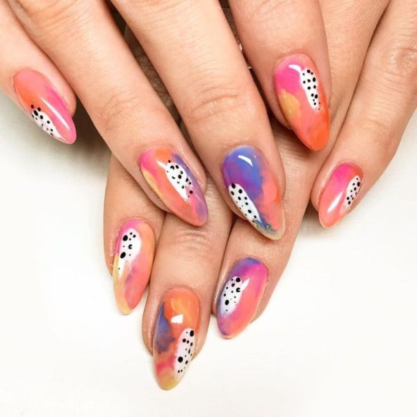 Sweet Watercolor Nails Ideas That Will Give A Fresh Look To Your Mani