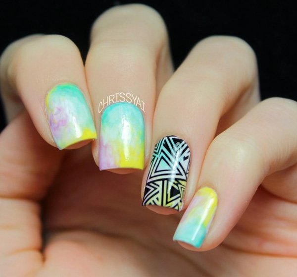 Sweet Watercolor Nails Ideas That Will Give A Fresh Look To Your Mani