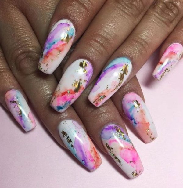 Sweet Watercolor Nails Ideas That Will Give A Fresh Look To Your Mani